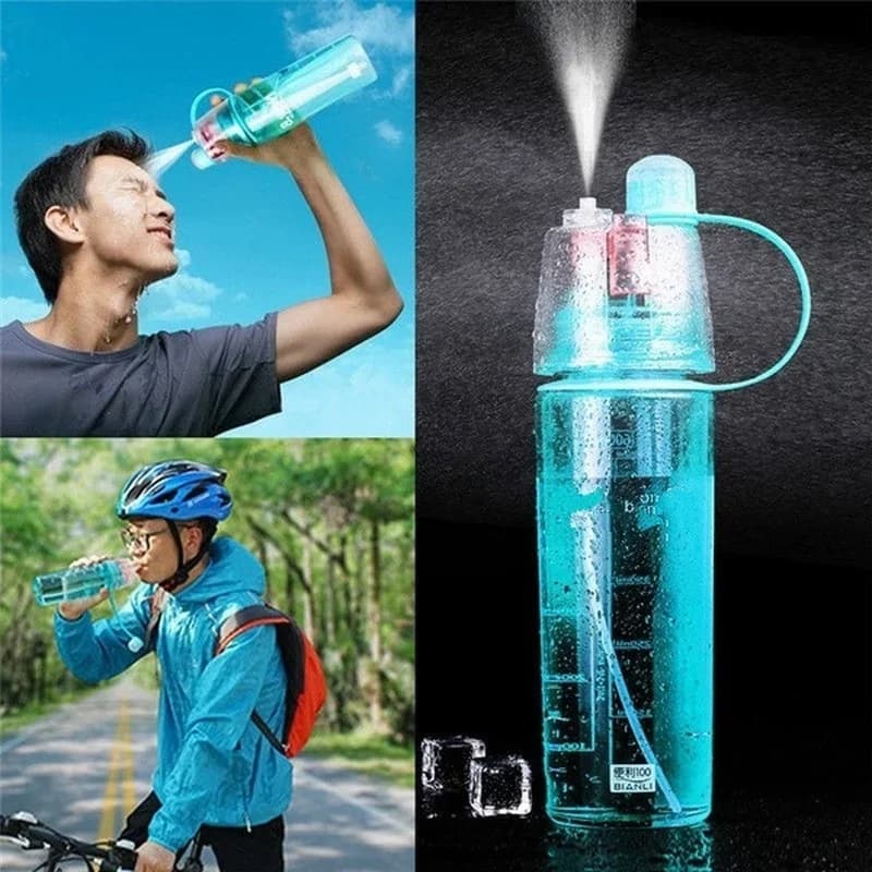 600ml New Creative Spray Water Bottle Portable Atomizing Bottles Outdoor Sports Gym Drinking Drinkware Bottles Water Gourds
