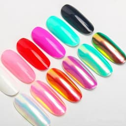 1/2PC Pearl White Mermaid Aurora Chrome Nail Powder Metallic Neon Rainbow Dust Nail Art Gel Polish Supplies Mirror Chrome Powder