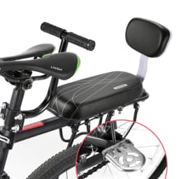 Bicycle Back Seat Bike PU Leather Soft Cushion Rear Rack Seat Water Resistant Children Seat With Back Rest Bicycle Accessories