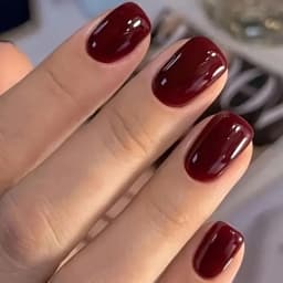 ARTAUG 24PCS Press On Nails Short Square Wine Red Full Cover Fake Nail Set Summer Nails Tipsy Christmas Mother's Day Glisten