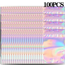 500PCS Laser Ziplock Bag Necklace Earrings Jewelry Gift Packing Bags Cell Phone Cases Colorful Packing Bags Kitchen Organizer