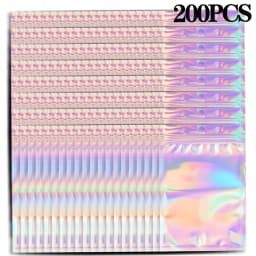 500PCS Laser Ziplock Bag Necklace Earrings Jewelry Gift Packing Bags Cell Phone Cases Colorful Packing Bags Kitchen Organizer