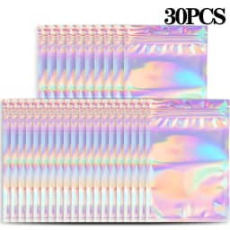 500PCS Laser Ziplock Bag Necklace Earrings Jewelry Gift Packing Bags Cell Phone Cases Colorful Packing Bags Kitchen Organizer