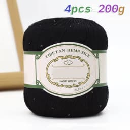 200g Cotton Linen Lace with Sequin Yarn, Cotton Linen Hand Woven Crochet Hollow Summer Shawl Hat Jacket Yarn Ball