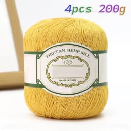 200g Cotton Linen Lace with Sequin Yarn, Cotton Linen Hand Woven Crochet Hollow Summer Shawl Hat Jacket Yarn Ball