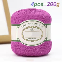 200g Cotton Linen Lace with Sequin Yarn, Cotton Linen Hand Woven Crochet Hollow Summer Shawl Hat Jacket Yarn Ball