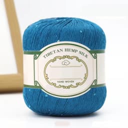 200g Cotton Linen Lace with Sequin Yarn, Cotton Linen Hand Woven Crochet Hollow Summer Shawl Hat Jacket Yarn Ball