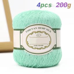200g Cotton Linen Lace with Sequin Yarn, Cotton Linen Hand Woven Crochet Hollow Summer Shawl Hat Jacket Yarn Ball