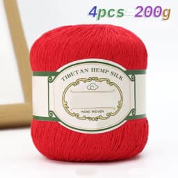 200g Cotton Linen Lace with Sequin Yarn, Cotton Linen Hand Woven Crochet Hollow Summer Shawl Hat Jacket Yarn Ball