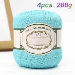 200g Cotton Linen Lace with Sequin Yarn, Cotton Linen Hand Woven Crochet Hollow Summer Shawl Hat Jacket Yarn Ball