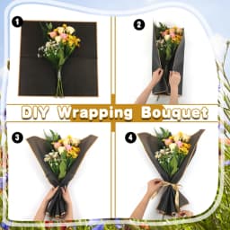 20 Sheets White Golden-edged, Waterproof Flower Wrapping Paper - Perfect for DIY Craft Packaging, Bouquet Wedding Gifts