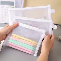 Mesh Zipper File Bag Toy storage bag building block puzzle sub-package bag children zipper transparent finishing storage box
