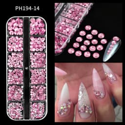 1000Pcs Mixed-Size Mini Round Nail Rhinestone ss6-ss30 Shiny Not- Hotfix Luxury Nail Crystal AB/Pink/Red/Gold Manicure Glass &*&