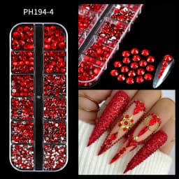 1000Pcs Mixed-Size Mini Round Nail Rhinestone ss6-ss30 Shiny Not- Hotfix Luxury Nail Crystal AB/Pink/Red/Gold Manicure Glass &*&