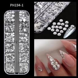 1000Pcs Mixed-Size Mini Round Nail Rhinestone ss6-ss30 Shiny Not- Hotfix Luxury Nail Crystal AB/Pink/Red/Gold Manicure Glass &*&