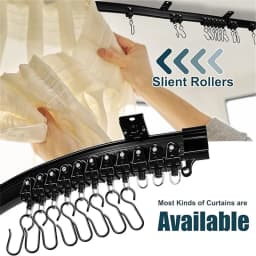 Flexible Bendable Curtain Track Ceiling Wall Mount Black Curved Heavy Duty RV Sliding Curtain Rail System Room Divider
