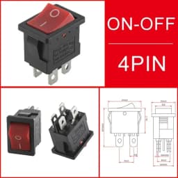 10/100Pcs KCD1 2/3/4Pin 15*21mm ON-OFF Boat Car Rocker Switch 6A 250V AC,10A 125V AC Power Switch With Red Green Light Switch