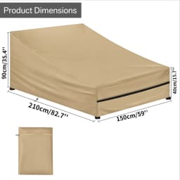 1/2 Pack Chaise Lounge Cover Waterproof Outdoor Garden Patio Chair Covers Weather Sun Resistant Furniture Protective
