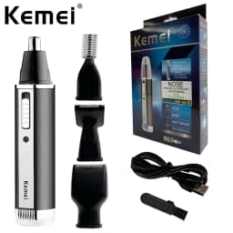 Kemei KM-6630 4 in 1 Nose Eyebrow Hair Beard Trimmer Rechargeable Electric Shaver Nose Ear Trimmer With Temple Cut for Men