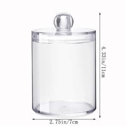 4pcs/set Clear Swab Holders With Lid, Dust-proof Swab Storage Dispenser Jars For Swab, Jewelry, Powder Puffs, Beauty Eggs,