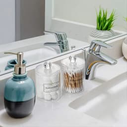 4pcs/set Clear Swab Holders With Lid, Dust-proof Swab Storage Dispenser Jars For Swab, Jewelry, Powder Puffs, Beauty Eggs,