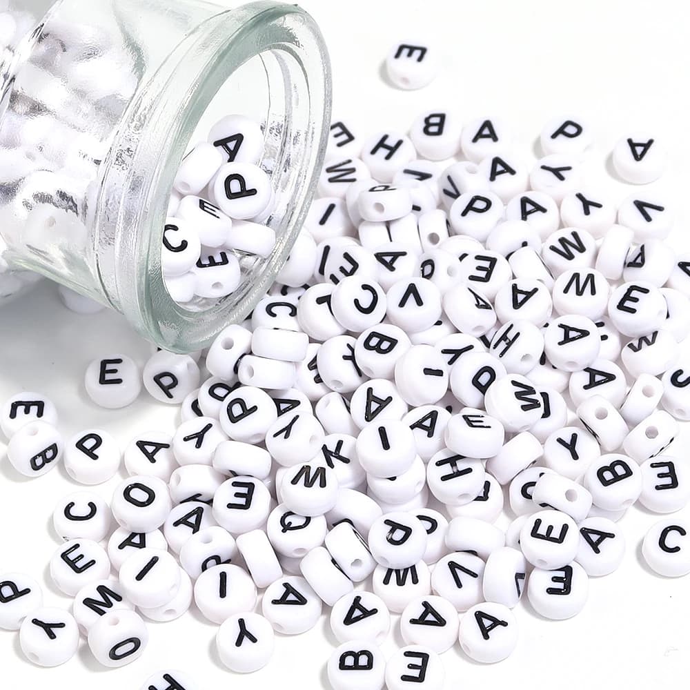 100Pcs/Lot A-Z Alphabet Beads Flat Round Letter Acrylic Beads Loose Spacer Beads For DIY Crafts Ornament Making Clothing Accesso
