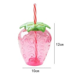 500ml Creative Portable Summer Cute Strawberry Straw Water Bottle Milk Coffee Straw Cup for Camping Home Water Bottle with Straw