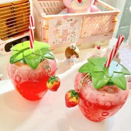 500ml Creative Portable Summer Cute Strawberry Straw Water Bottle Milk Coffee Straw Cup for Camping Home Water Bottle with Straw