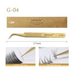 DIYDAY Anti-slip Eyelash Extension Tweezers Stainless Steel Fiber Tip Lashe Tweezer Precision Makeup Tool for Professional Use