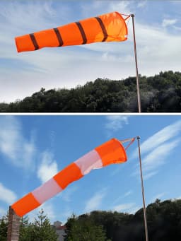 60/80/100cm Windsock Outdoor Wind Direction Measurement Reflective Belt Rip-stop Weather Vane for Airport Aviation Garden Farm
