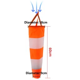 60/80/100cm Windsock Outdoor Wind Direction Measurement Reflective Belt Rip-stop Weather Vane for Airport Aviation Garden Farm