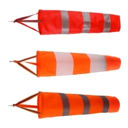 60/80/100cm Windsock Outdoor Wind Direction Measurement Reflective Belt Rip-stop Weather Vane for Airport Aviation Garden Farm