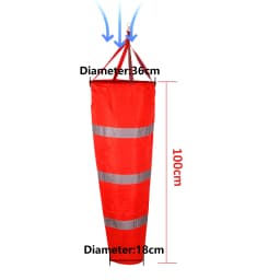 60/80/100cm Windsock Outdoor Wind Direction Measurement Reflective Belt Rip-stop Weather Vane for Airport Aviation Garden Farm