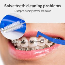 Angled Interdental Brush For Orthodontic Braces Micro Soft Brush For Dental Brackets Cleaning L Shaped Short Handle Brushes
