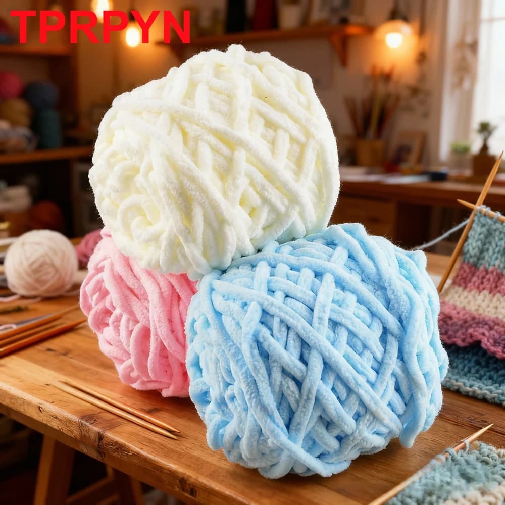 100g 1Pc Velvet hand Knitting Yarn Polyester Crochet Yarn knit Scarf slipper Hat line Cushion Doll Slippers threads 50m1968in