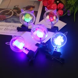 10pcs LED Flash Bobo Ball Hairpin Cute Flash Children's Headdress Hair Band Hairpin Luminous Transparent Ball Girls Gift