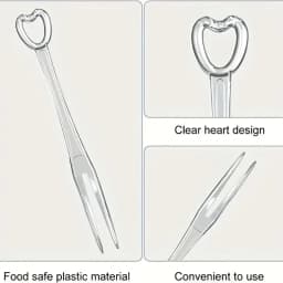 100/300pcs Elegant Heart-Shaped Disposable Forks for Party BBQ Sticks Picks Skewer Set Household Plastic Food Cake Fruit Fork