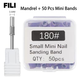 50Pcs 3.1MM Small Sanding Bands With Shaft Set For Dead Skin Calluses Nail Polishing Mini Sandband Nail Drill Bits Manicure Tool