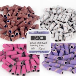 50Pcs 3.1MM Small Sanding Bands With Shaft Set For Dead Skin Calluses Nail Polishing Mini Sandband Nail Drill Bits Manicure Tool