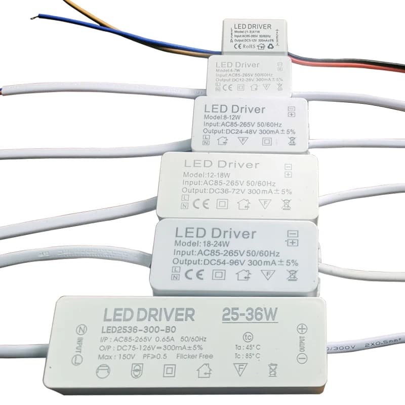 AC85-265V Constant Current Driver 1w 3w 4w 7w 8w 12w 15w 20w 18w 24w 25w 36w LED Driver 300mA Transformer power supply module