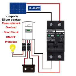 DC1000V MCB Solar DC Circuit Breaker Overload Protection Disconnect Switch 100A 120A 20A 25A 30A 40A 50A 60A Battery Protector