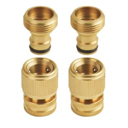 1 Sets Garden Hose Quick Connect Water Hose Fitting, 3/4 Inch 1/2 Brass BSP Female And Male Connector