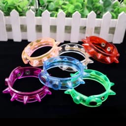 Multi-Color LED Light Up Spiky Bracelet for Boys Girls and Adults Glow Party Wristband for Festivals and Weddings