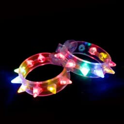Multi-Color LED Light Up Spiky Bracelet for Boys Girls and Adults Glow Party Wristband for Festivals and Weddings