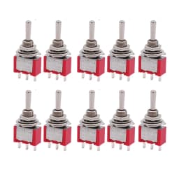 10Pcs DIY Toggle Switch ON-OFF-ON 3Pin 3 Position Latching MTS-103 AC 125V/6A 250V/3A Power Button Switch Car