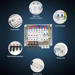 Solar Photovoltaic PV Combiner Box With Lightning Protection 2 Input 1 out DC 600V Fuse MCB SPD Waterproof Box IP65 Wholesale