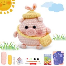 Animal Family Crochet Kit for BeginnersCrochet Starter Kits,DIY Crochet Kit For Beginners,Crocheting Knitting Kit Step-by-Step