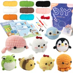 Animal Family Crochet Kit for BeginnersCrochet Starter Kits,DIY Crochet Kit For Beginners,Crocheting Knitting Kit Step-by-Step