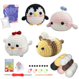 Animal Family Crochet Kit for BeginnersCrochet Starter Kits,DIY Crochet Kit For Beginners,Crocheting Knitting Kit Step-by-Step