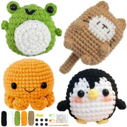Animal Family Crochet Kit for BeginnersCrochet Starter Kits,DIY Crochet Kit For Beginners,Crocheting Knitting Kit Step-by-Step
